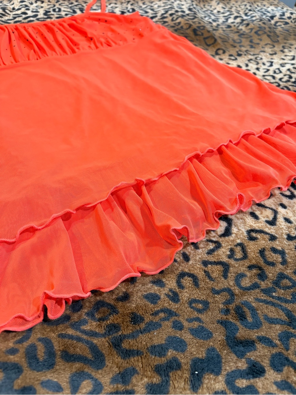 Bright Coral Ruffle Tank - Picture 2 of 3